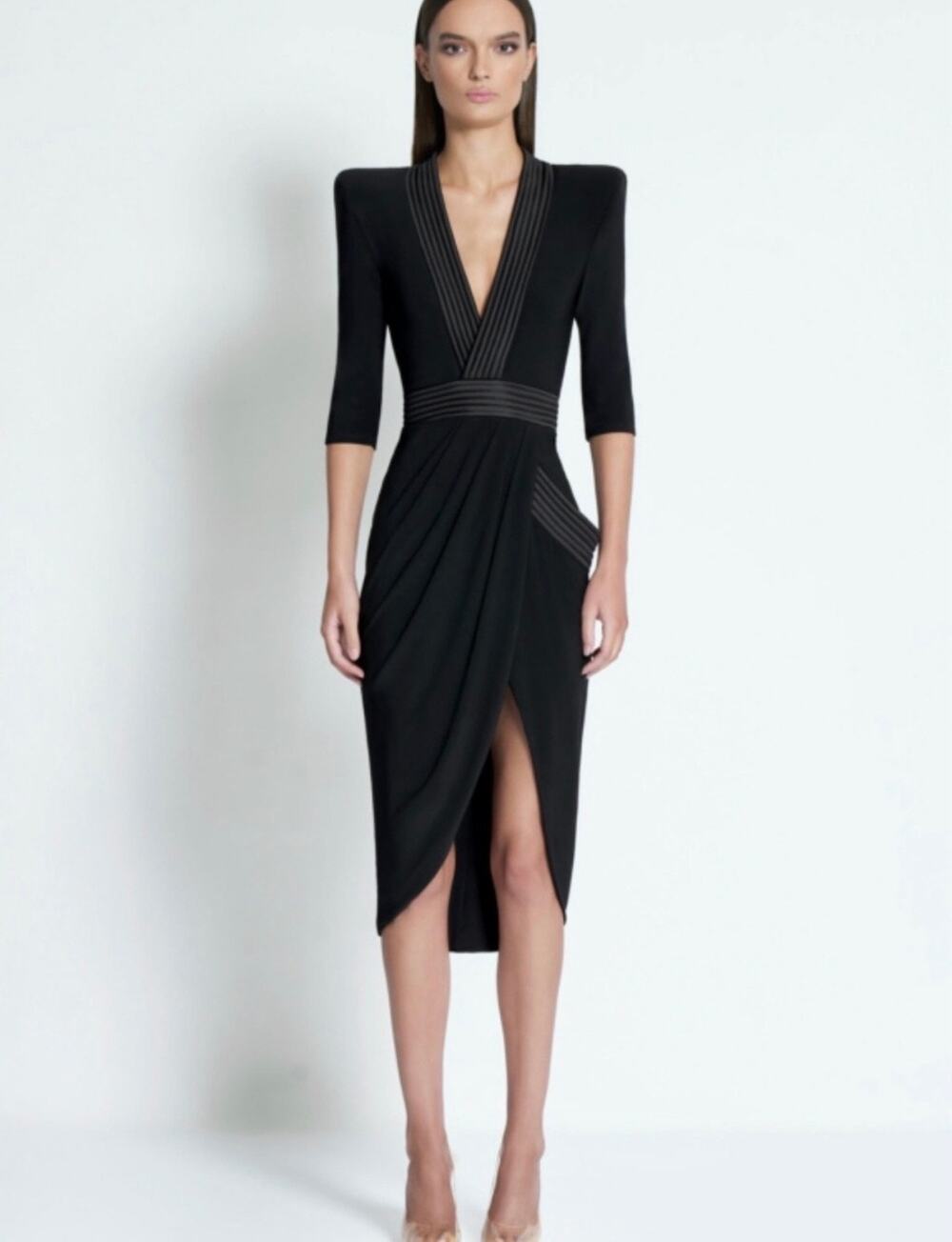 New Zhivago Black Eye of Horus long sleeve midi dress sz 12